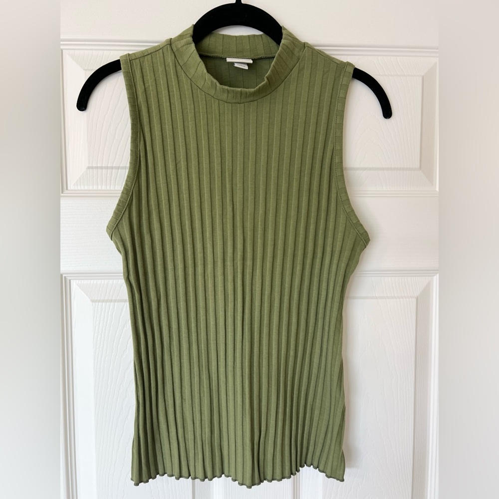A New Day Olive Green Ribbed Tank Top
